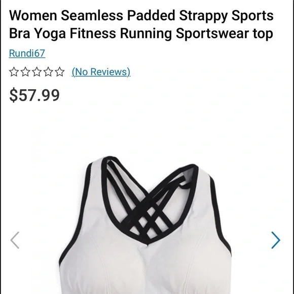 Seamless Small Padded Strappy Sports Bra Yoga Fitness Running Sportswear top - Picture 9 of 13